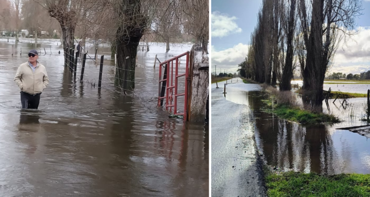 Rutas cortadas, familias aisladas y casas anegadas deja temporal de viento y lluvia en La Araucanía