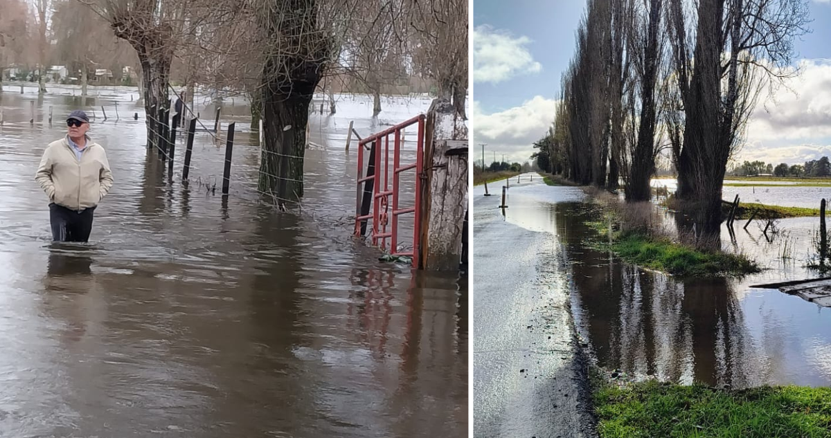 Rutas cortadas, familias aisladas y casas anegadas deja temporal de viento y lluvia en La Araucanía
