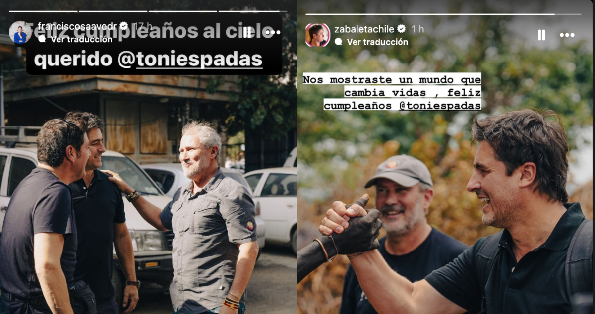 Mensajes de cumpleaños de Pancho Saavedra y Jorge Zabaleta a Toni Espadas