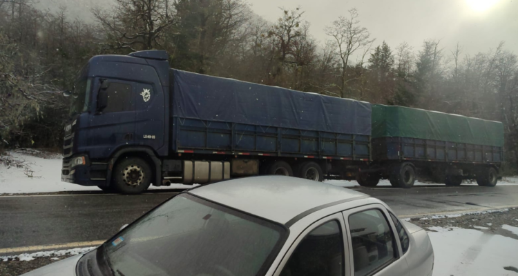 Camión detenido en el marco de reclamos de transportistas chilenos