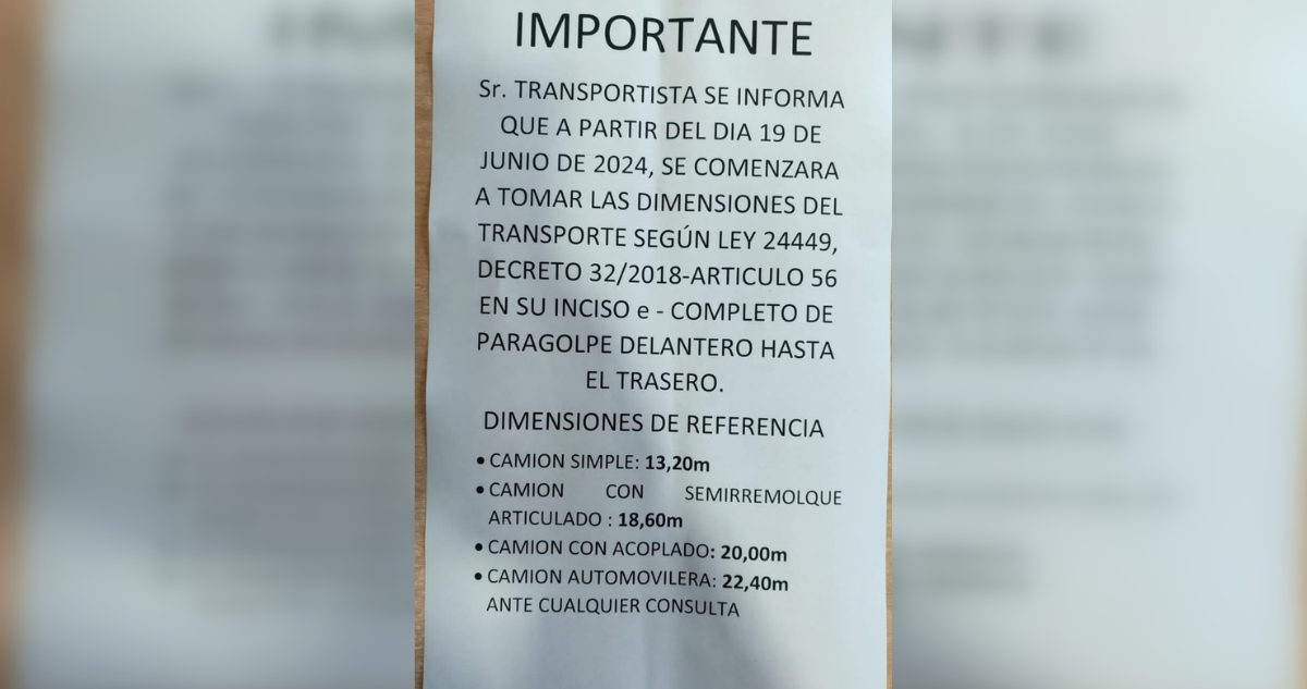 Nueva disposición argentina para el desplazamiento de camiones