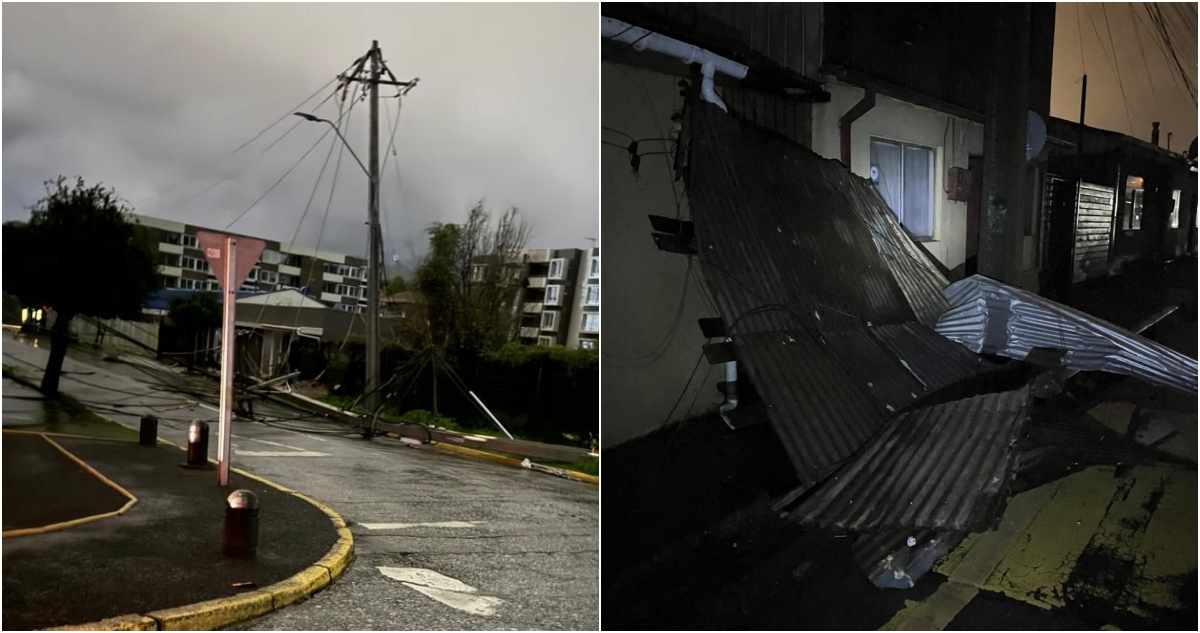 Fuertes vientos causan daños en Penco: vecinos aseguran que pasó una tromba marina