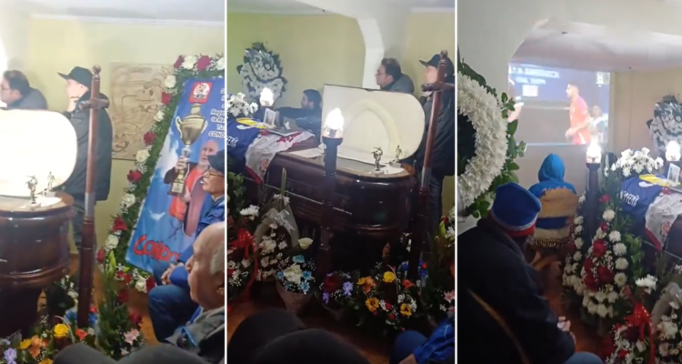 Fanatismo total: registran a hinchas viendo partido de Chile vs Perú de Copa América en un velorio