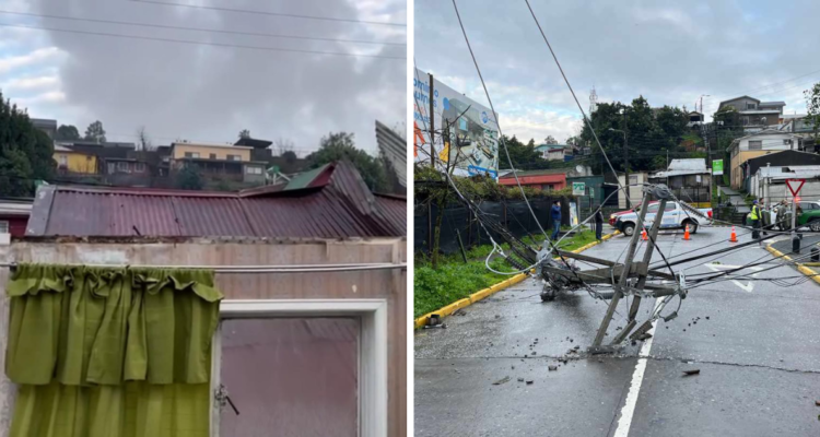 Imágenes de daños por violentos vientos en Penco