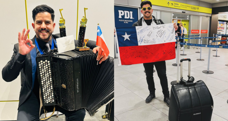 Joaquín Muñoz, acordeonista chileno que ganó la World Cup de acordeón