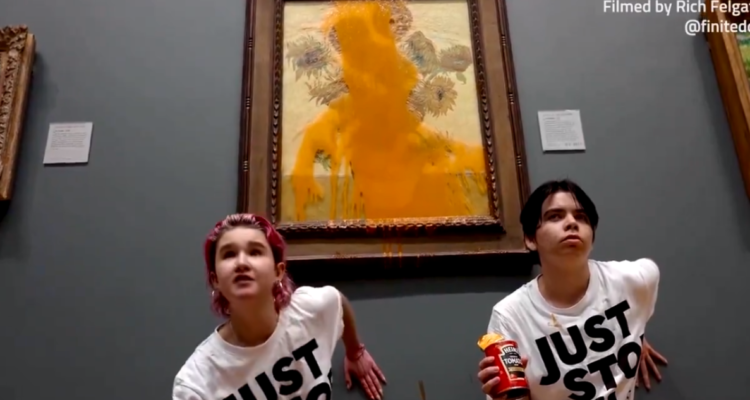 Activistas lanzaron sopa a cuadro ‘Los Girasoles’ de Van Gogh