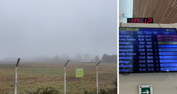 Cancelación de vuelos por neblina en Aeropuerto de Puerto Montt