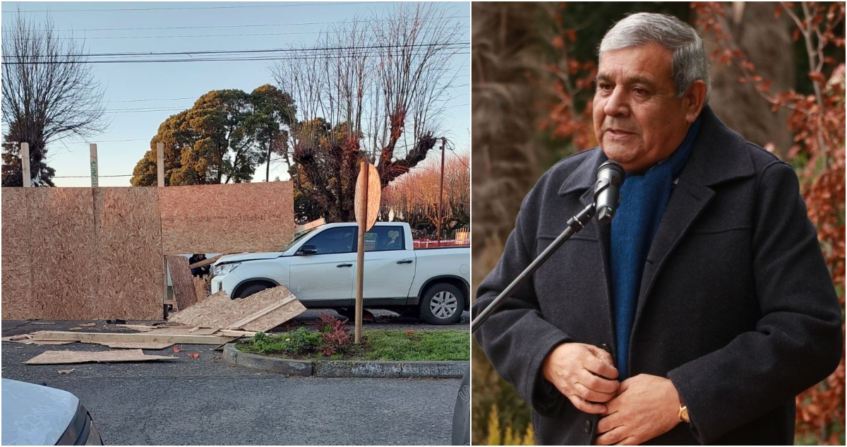 Alcalde de Freire reconoce que él conducía auto que chocó con obras en construcción en Pitrufquén
