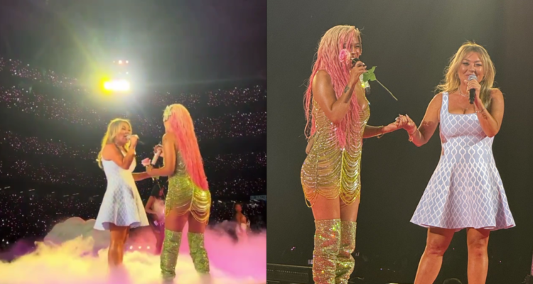 Amaia Montero junto a Karol G en su concierto en España