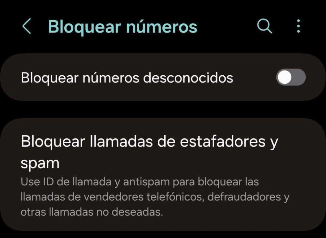 bloquear desconocidos