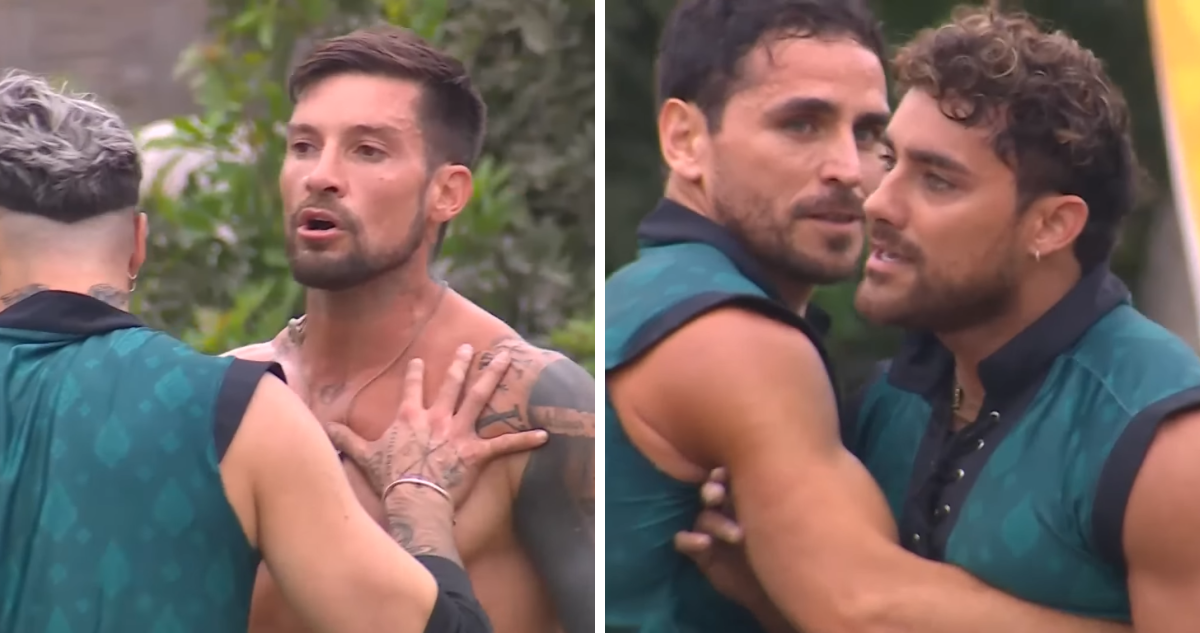 Luis Mateucci y Austin Palao en reality ¿Ganar o Servir? en referencia a altercado