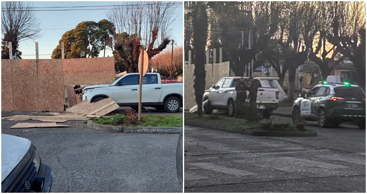 Auto de alcalde de Freire impacta contra cierre perimetral 