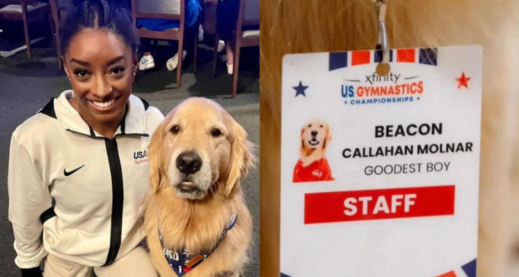 Beacon, el querido terapeuta canino que apoya a Simone Biles y al equipo olímpico de gimnasia de EEUU