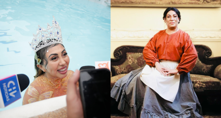 Naya Fácil (izquierda) y Botota Fox (derecha) en referencia a conflicto por piscinazo