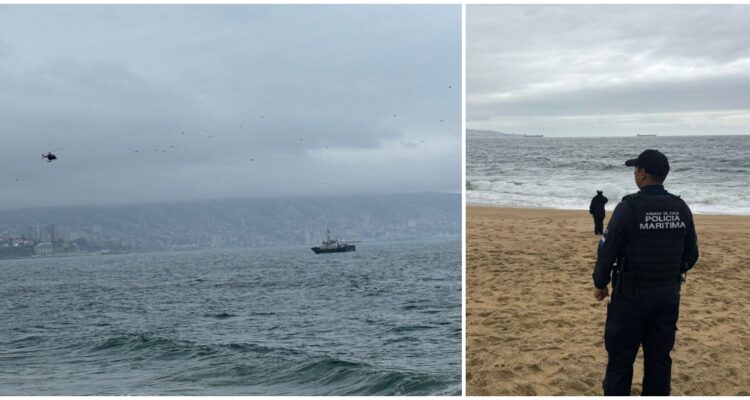 Buscan a persona que habría sido arrastrada por una ola en playa de Viña del Mar