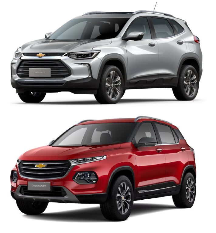 Chevrolet Tracker (arriba) y Chevrolet Groove (abajo).