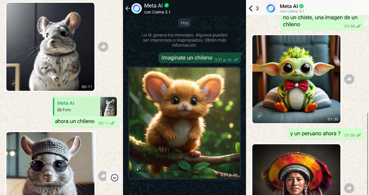 Internautas descubren que la IA de WhatsApp no sabe "crear" chilenos: genera raras criaturas peludas