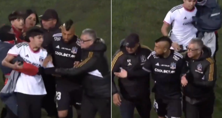 Arturo Vidal provoca masiva invasión de hinchas a la cancha en duelo amistoso ante Puerto Montt.