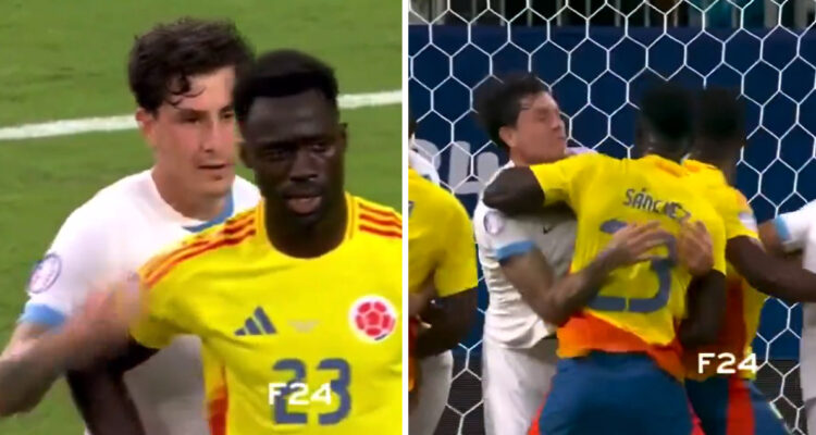 Colombiano Davinson Sánchez golpeó a ‘Josema’ Giménez por un supuesto gesto racista en Copa América.