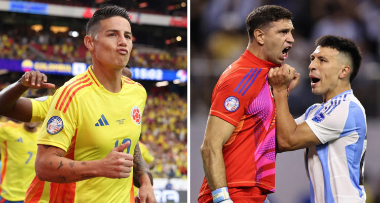 James Rodríguez y Dibu Martínez lideran once ideal de cuartos de final de Copa América.