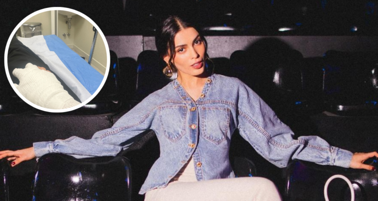 Cony Capelli en fotografía de Instagram y miniatura de su lesión y en urgencias