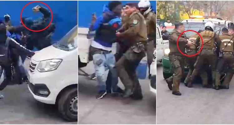 Detienen a 3 personas, entre ellas 2 colombianos, por brutal agresión a carabineros en Barrio Franklin