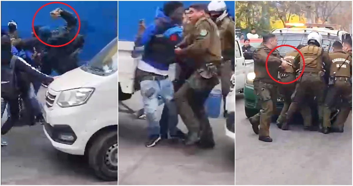 Detienen a 3 personas, entre ellas 2 colombianos, por brutal agresión a carabineros en Barrio Franklin