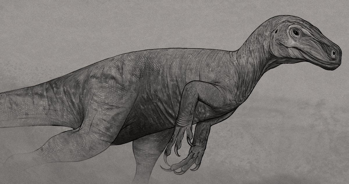 Representación del dinosaurio fósil encontrado en Brasil