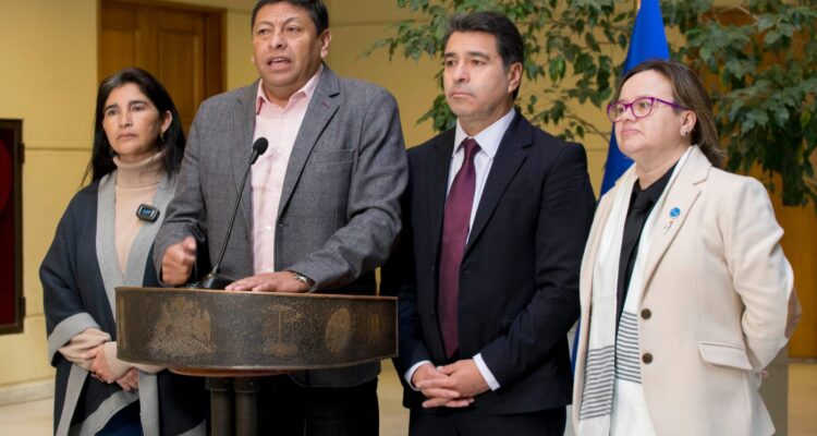 Fotografía de parlamentarios que presentaron el proyecto de ley para que morosos puedan postular a Subsidio Eléctrico.