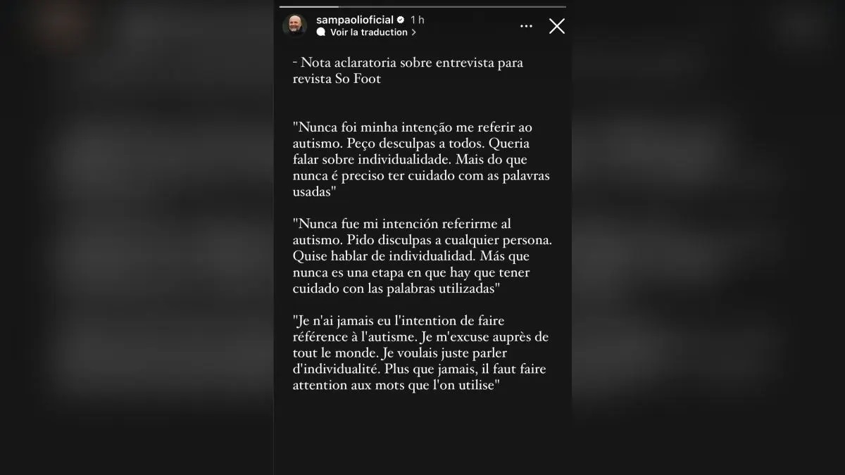 Jorge Sampaoli se disculpó en redes sociales.