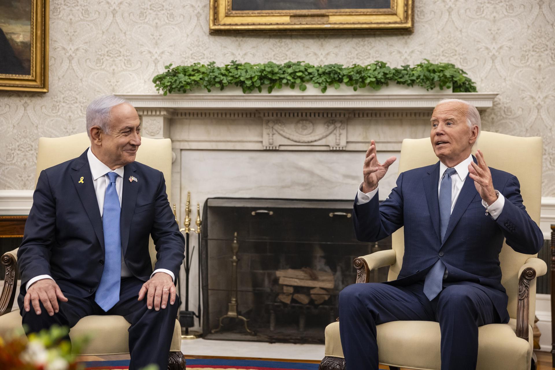 Benjamin Netanyahu y Joe Biden en la Casa Blanca