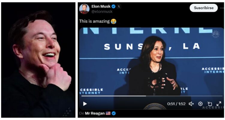 Elon Musk generó controversia al compartir un deepfake de la vicepresidenta y candidata presidencial Kamala Harris en X (ex-Twitter).