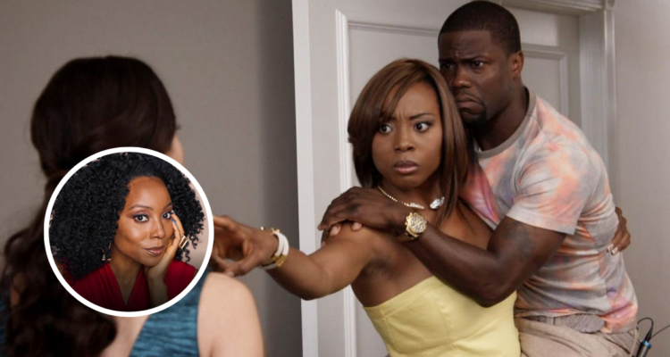 Erica Ash en “Real Husbands of Hollywood” y en fotografía miniatura, en referencia a la actriz de Scary Movie