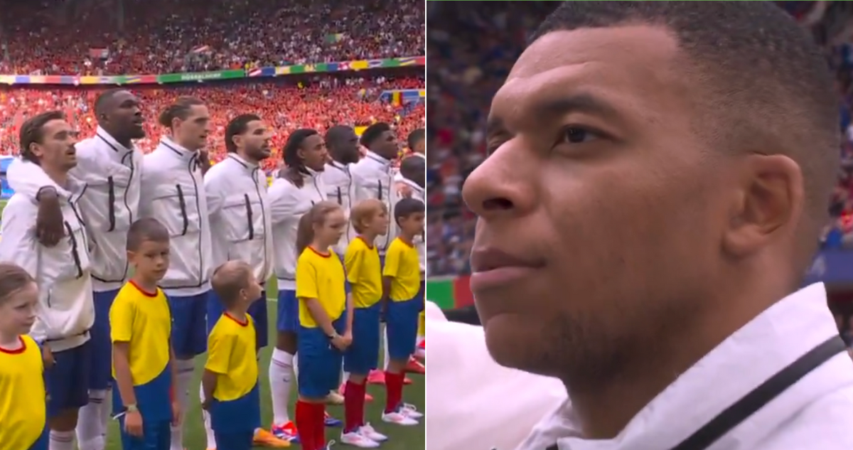 La cara de Mbappé tras las intensas pifias a La Marsellesa en la Eurocopa.