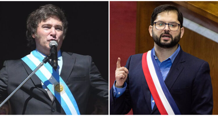 Javier Milei y Gabriel Boric