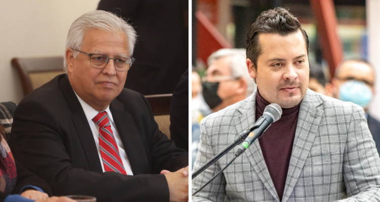 Imágenes de senador Gastón Saavedra y alcalde Boris Chamorro