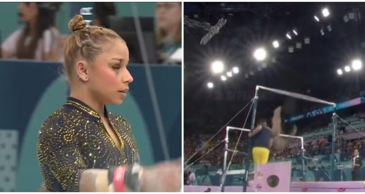 gimnasta brasileña París 2024 caída