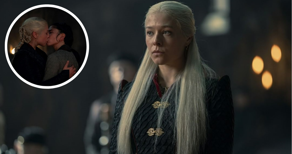 Emma D’Arcy en House of the Dragon como Rhaenyra por beso con Mysaria
