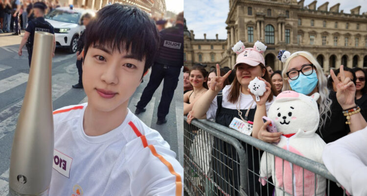 Jin de BTS porta la Antorcha Olímpica de París 2024: miles de fans lo esperaron