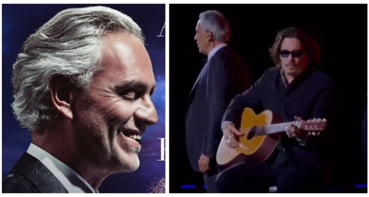 Johnny Depp comparte escenario con Andrea Bocelli en aniversario número 30 del tenor