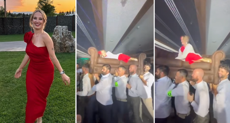 Joven española es paseada en un sillón tras quedarse dormida en un matrimonio