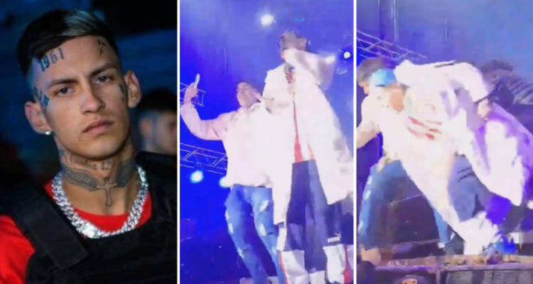 L-Gante sufre aparatosa caída durante show en Paraguay