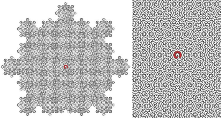Imagen completa y de cerca del laberinto más difícil del mundo
