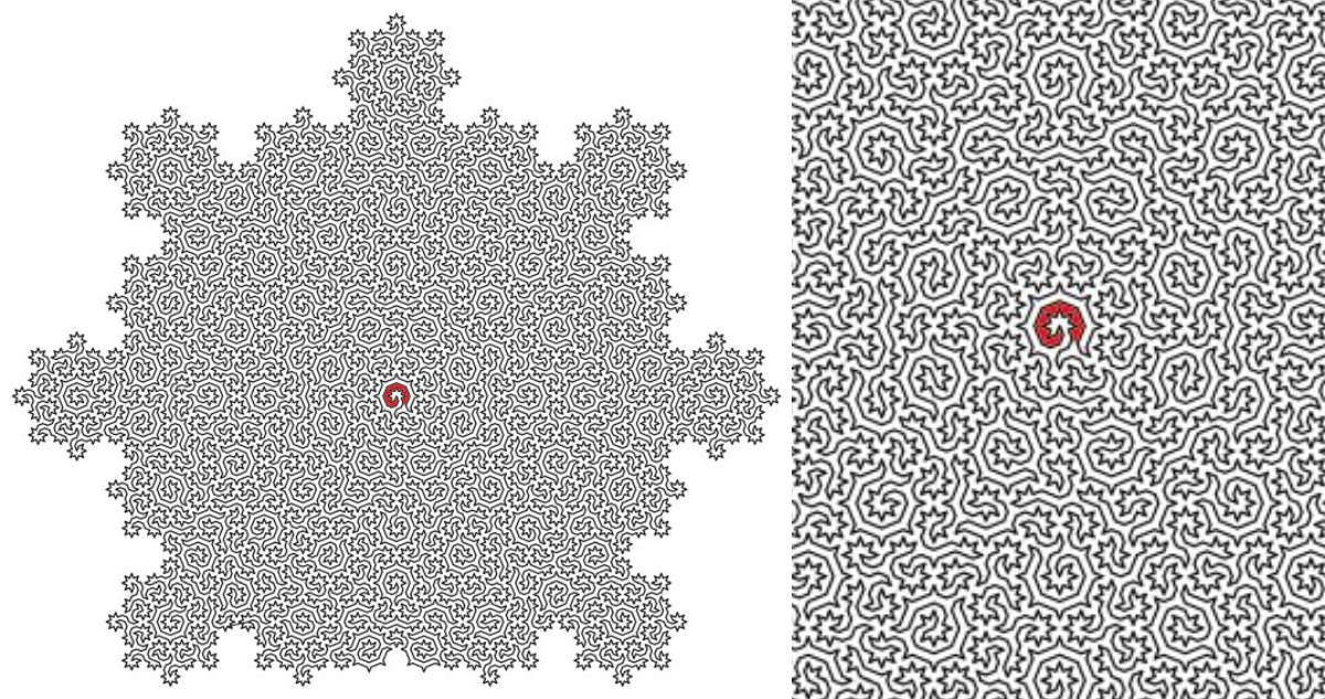 Imagen completa y de cerca del laberinto más difícil del mundo