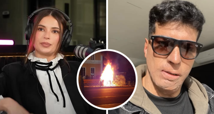 Julia Fernandes (izquierda), Ignacio Lastra (derecha) y miniatura del accidente