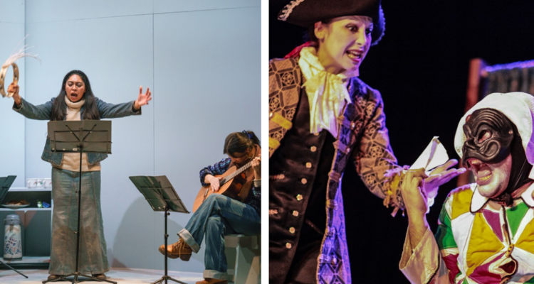 Levitas de Lafamiliateatro y Arlequino, servidor de dos patrones de TeatroPAN