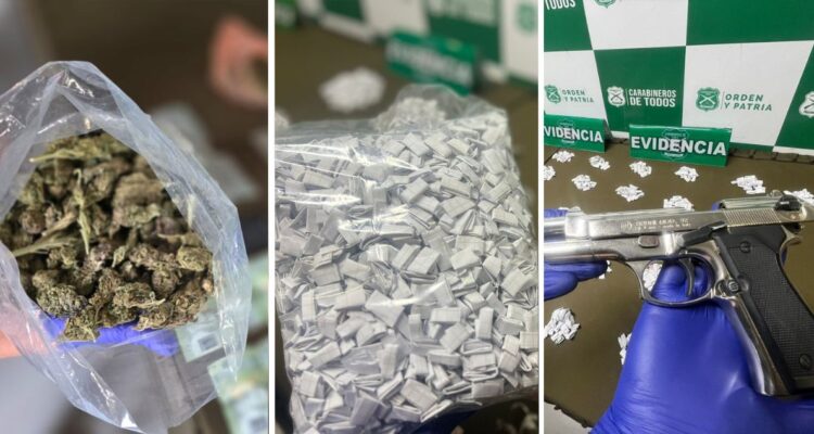 Operativo policial deja 5 detenidos en Lota y Coronel: se incautó droga, dinero, armas y municiones