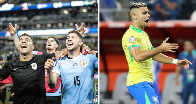 Luis Suárez le respondió en basado al brasileño Andreas Pereira en Copa América.