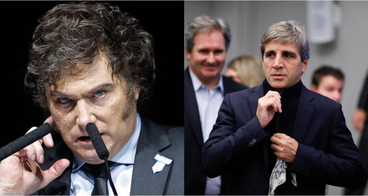 Javier Milei y el ministro Luis Caputo