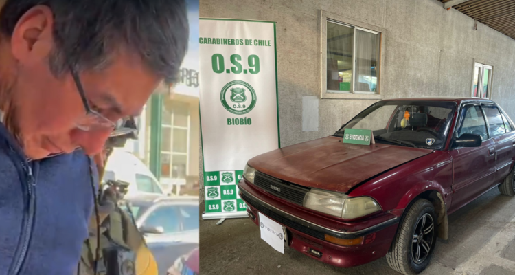 Autor confeso del crimen y el auto implicado en el crimen incautado por Carabineros.